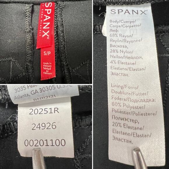 SPANX The Perfect Pant Ankle Back Seam Skinny SIZE S Petite Black Ponte Pull On - Picture 4 of 11